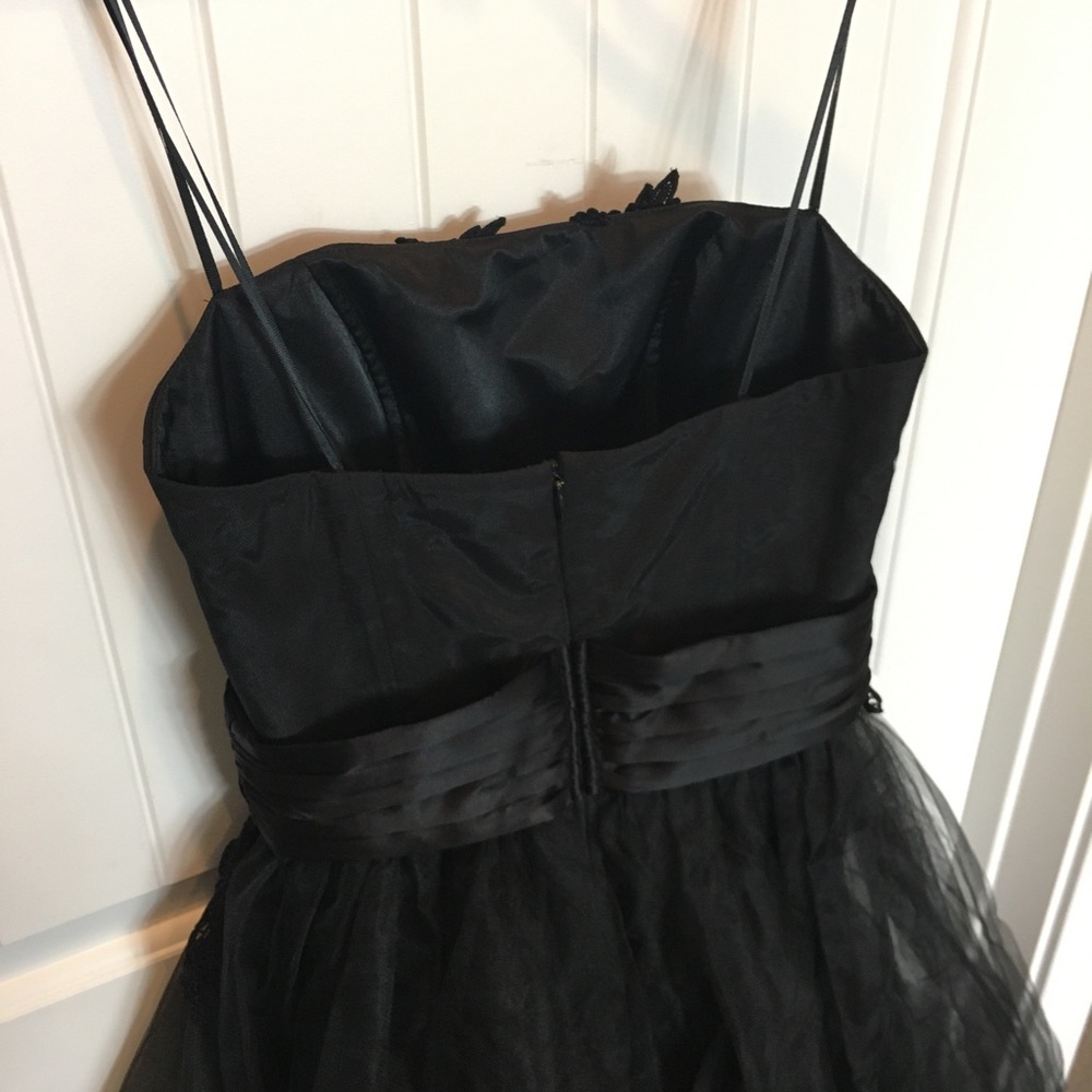 ABS Elegant formal black strapless midi dress gown - Picture 7 of 10